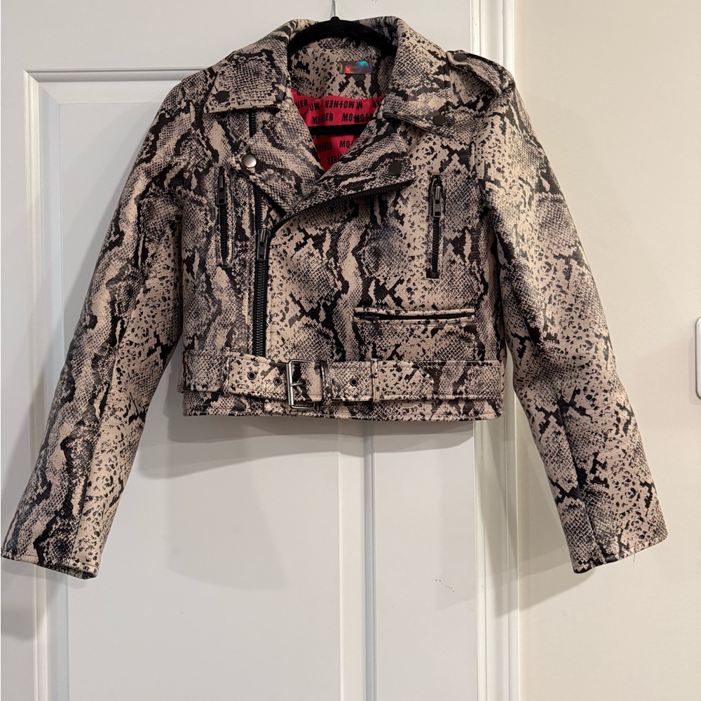 MOTHER “The Chopper” Snakeskin Biker Jacket